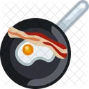 Egg Frying Ham Icon