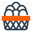Egg Basket Easter Colorful Icon