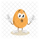 Egg Logo Mascot Surprise Pose Icon