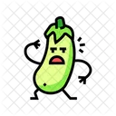 Eggplant Character Vegetable Face Icon