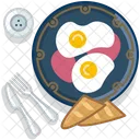 Eggs Ham Baguette Icon