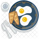 Eggs Baguette Breakfast Icon