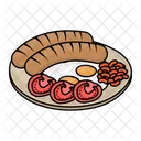 Tomatoes Beans Fried Egg Icon