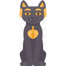 Black egyptian cat icon simple style Royalty Free Vector