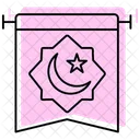 Eid Banner Color Shadow Thinline Icon Symbol