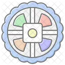 Eid Moon Cake Lineal Color Icon 아이콘