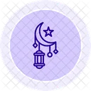 Eid Mubarak Greeting Line Icon Icon