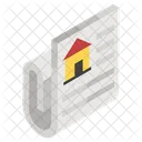 Eigentumsurkunde Darlehenspapier Immobilien Symbol