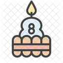 Eight Birthday Cake  Icon