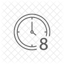 Eight Hours Clock Dial Icon