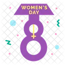 Eight March Female Day Icon