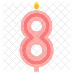 Eight Number Candle  Icon