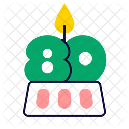 Eighty Birthday Cake  Icon