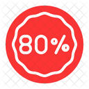 Eighty Percent Percent Discount Icon