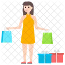 Einkaufen Einkauf Shopping Madchen Icon