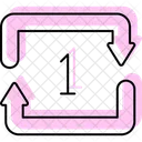 Wiederholen Einmal Pfeil Symbol