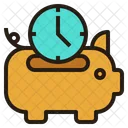 Sparen Zeit Sparschwein Symbol