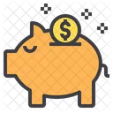 Ersparnisse Sparschwein Bargeld Icon