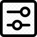 Schnittstelleneinstellung Schieberegler Horizontal Quadratisch Bedienelemente Fader Horizontale Einstellungen Schieberegler Quadratisch Anpassen Symbol