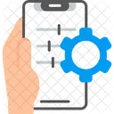 Einstellung Hand Halt Telefon Praferenzen Icon