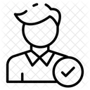 Einstellung eines männlichen Mitarbeiters  Symbol