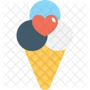 Waffel Eis Sahne Symbol