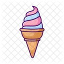 Linie Eis Eiscreme Dessert Symbol