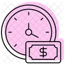 El Tiempo Es Dinero Color Sombra Icono De Linea Delgada Icono