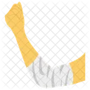 Elbow Fractured Plaster Blood Dripping Icon
