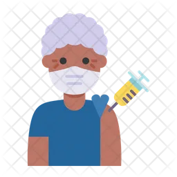 Elder Man Vaccination  Icon