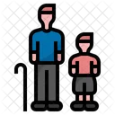 Elderly And Kid Old People Icon