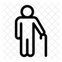 Elderly Care Senior Support Walking Stick Icon