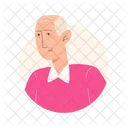 Elderly Man With A Bald Head  Icon