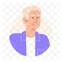 Elderly Man With Gray Hair  Icon