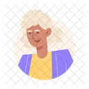 Elderly Woman With Gray Hair  Icon