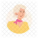 Elderly Woman With Short Gray Hair  Icon