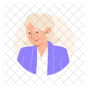 Elderly Woman With Short Gray Hair  Icon