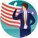 Election Day Political Flag Patterned Flag Icon