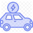 Electric Car Duotone Line Icon Icon