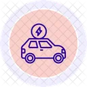 Electric Car Color Circle Icon Icon