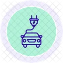 Electric Car Color Circle Icon Icon