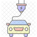 Electric Car Lineal Color Icon Icon