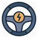 Electric Car Steering Wheel  Icon