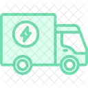 Electric Cargo Truck Duotone Line Icon Icon