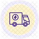 Electric Cargo Truck Color Circle Icon Icon