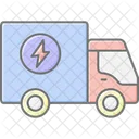 Electric Cargo Truck Lineal Color Icon Icon