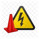 Electric Caution High Voltage Hazard Sign Icon