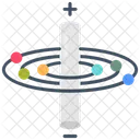 Electric Current Charges Flow Circuit Icon