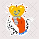 Electric Love Heart Light Valentine Light Icon