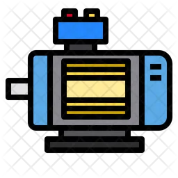 Electric Motor Icon - Download in Colored Outline Style